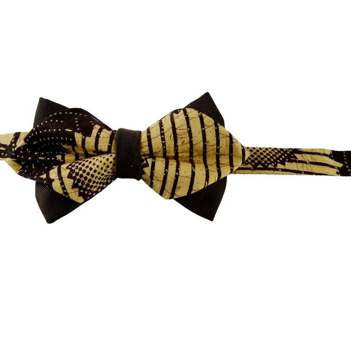 Noeud papillon pointe de diamant - jaune doré pagne wax