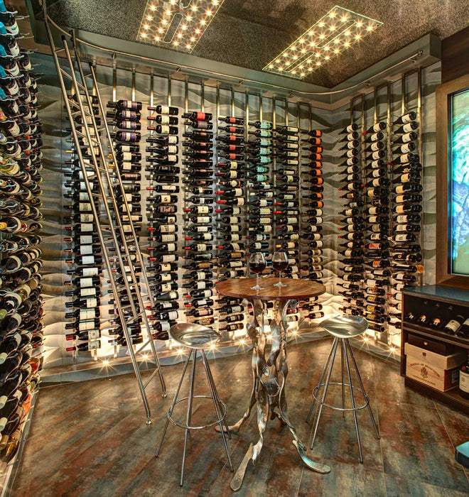 Kit de supports à bouteilles flottantes d'un coté de la série w (21 à 63 bouteilles)