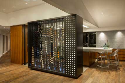 Kit de supports à bouteilles flottantes 2 cotés de la série w (42 à 84 bouteilles)