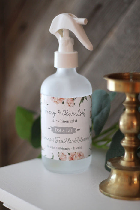 peony & olive leaf linen + air mist