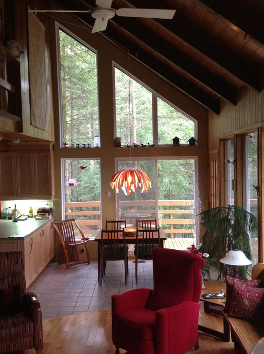 Lampe tina cheveux courts / merisier blanc et rouge