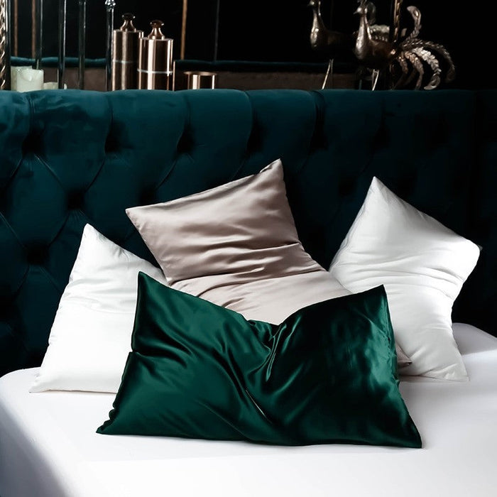 TAIE D'OREILLER EN SOIE 22 MOMMES - VERT - Kimo Soaps