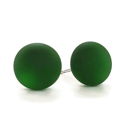 Puce d'oreilles Sangria (vert) - mat ou lustré - Bijoux Le fil d'Ariane