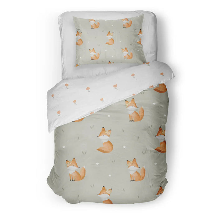 Housse de couette ou douillette renard -réversible ( fait au québec) - taie incluse