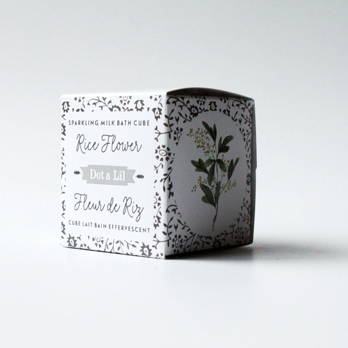 rice flower sparkling milk bath cube