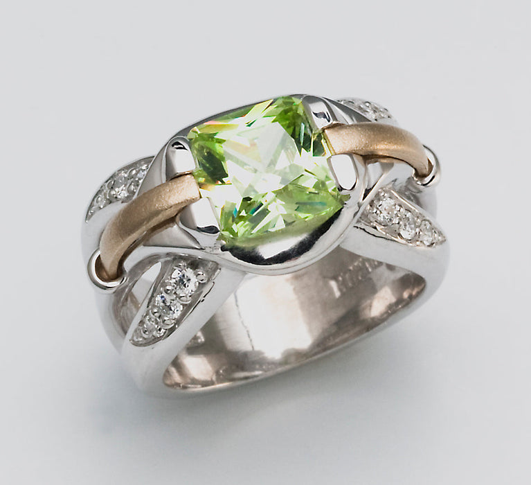 Bague Stylisée, argent et Or 10K| Joaillier de Montréal| Baron Designs