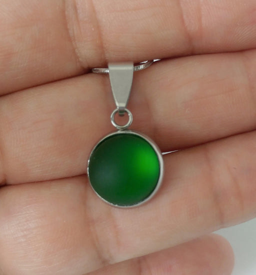 Sangria-verre mat-collier cabochon - Bijoux Le fil d'Ariane