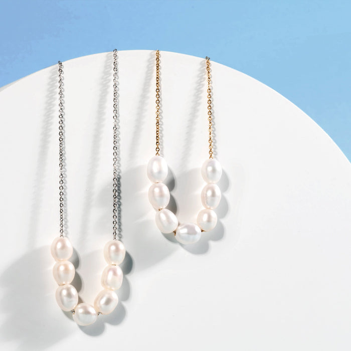 Pearls necklaces in gold and silver color made of best quality sustainable stainless steel