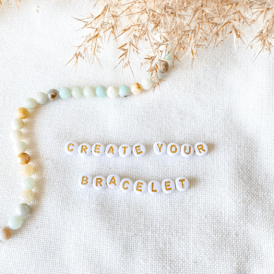 Bracelet personnalisable en amazonite et acier inoxydable or - Lunaki Design