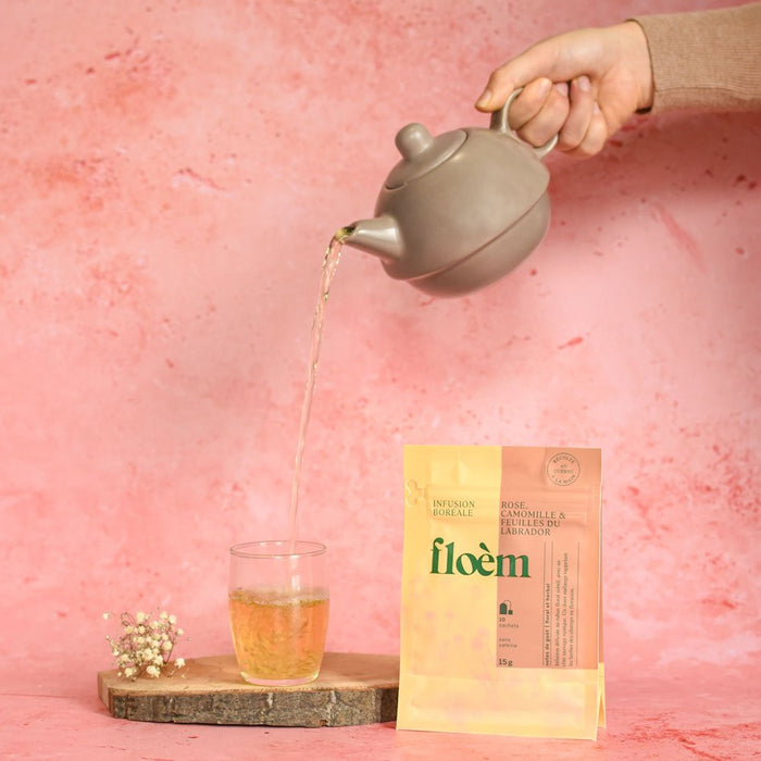 Tisane en sachets Rose, camomille & feuilles du Labrador - Tisane - Floèm