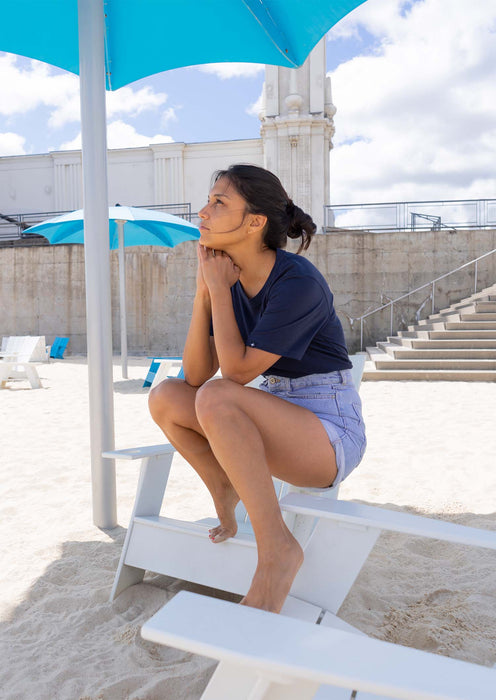 2 t-shirts blanc - bleu marine