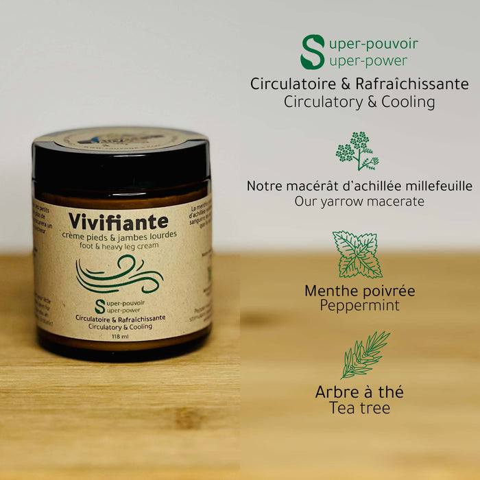 Vivifiante - crème pieds & jambes lourdes - végane & naturelle