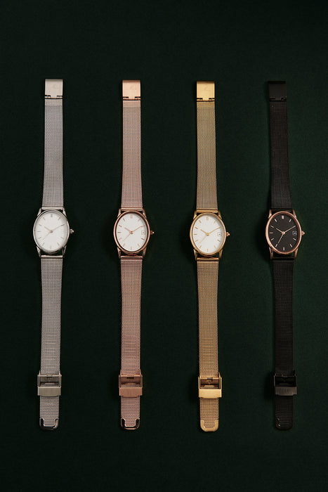 Small watches oval dial in 4 colors stainless steel montres vintage petites forme ovale acier inox 4 couleurs MIAJWL