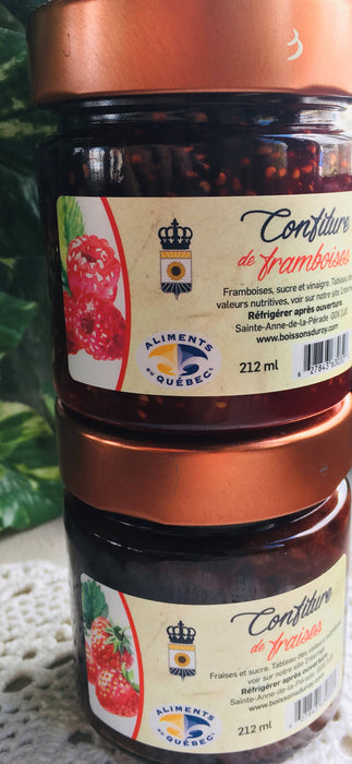 Duo de confiture fraises et framboises