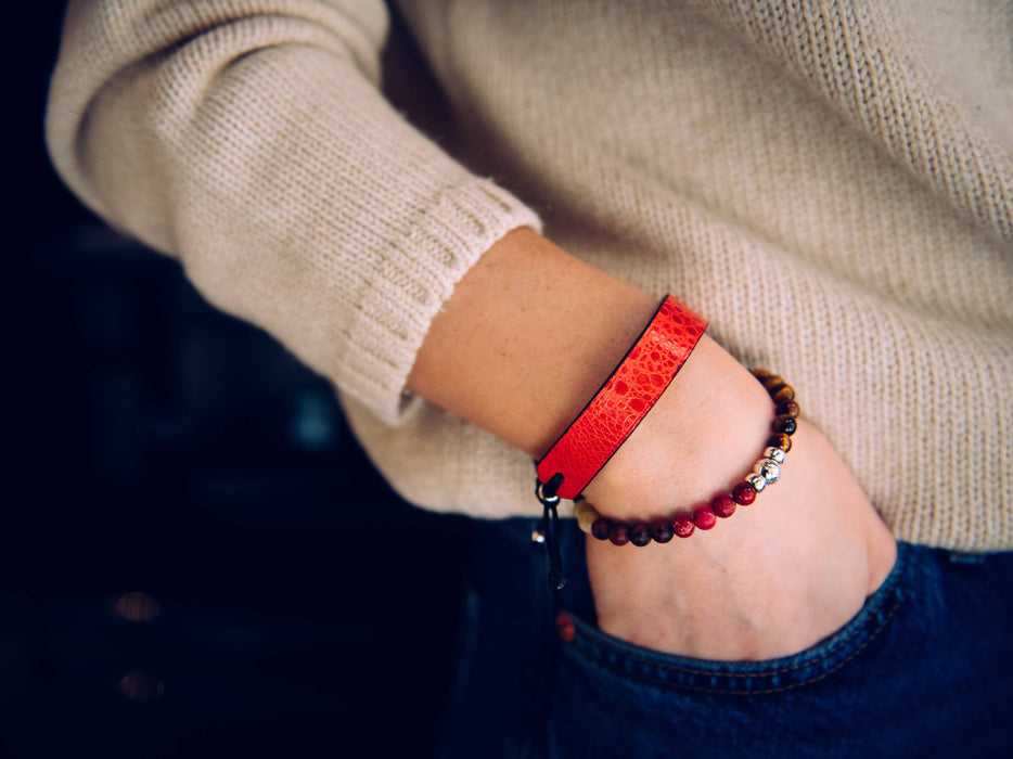 Bracelets en cuir de crapaud marin