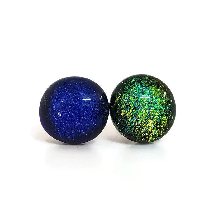 +/- 10 mm, boucles d'oreilles dépareillées, verre fusion #59