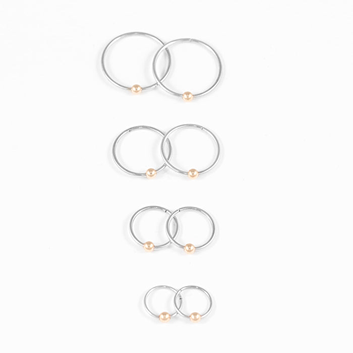 12mm Sleepers Hoops Earrings – 10k White Gold – Small - Camillette