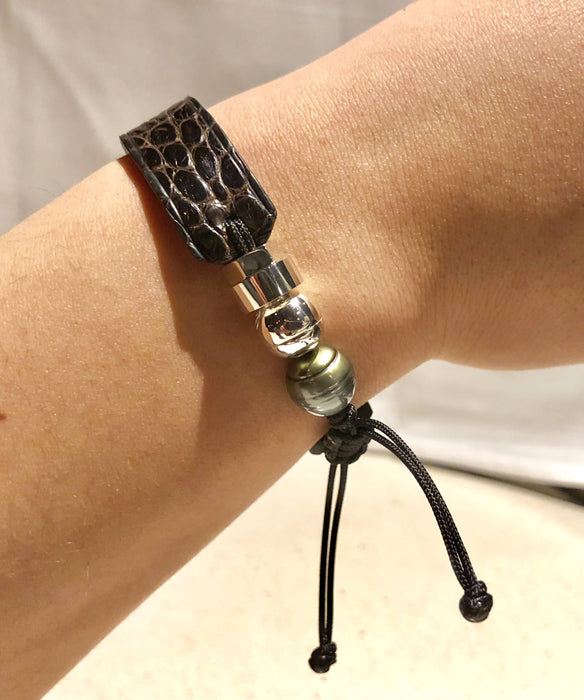 Bracelets en cuir de crocodile