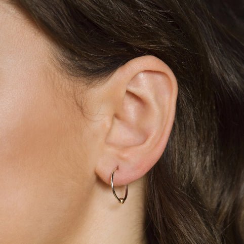 15mm Sleepers Hoops Earrings – 10k White Gold – Medium - Camillette