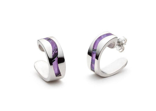 Boucles d'oreilles argent mauve cadeau stud silver earrings