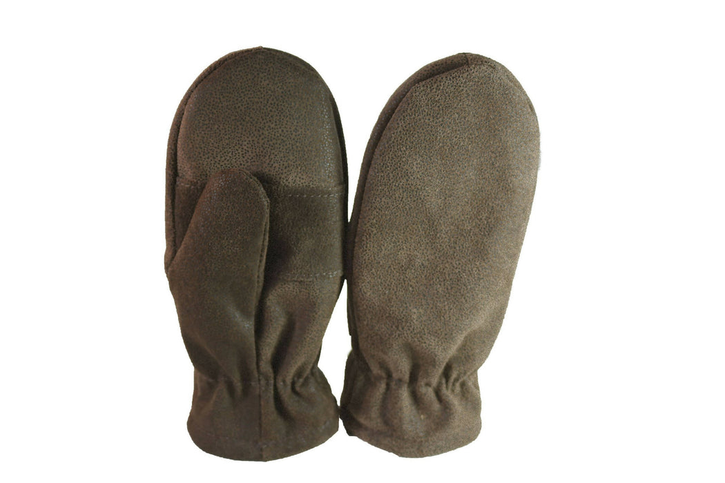 Mitaine en cuir suèdé brun