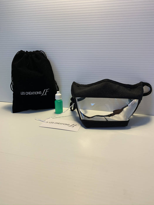Masque pochette adaptée pour masque à fenêtre transparente