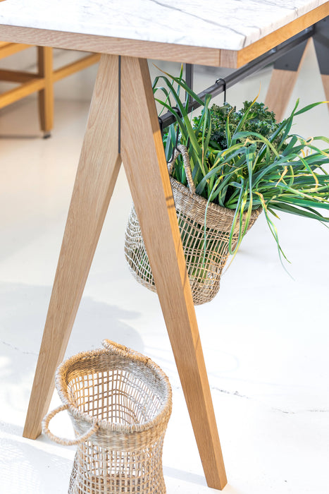 Îlot/console braccas en chêne blanc