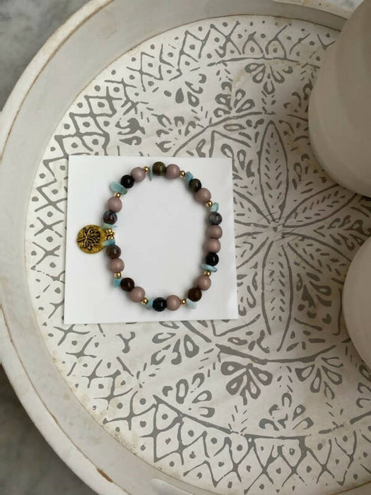 Bracelet de pietersite et larimar