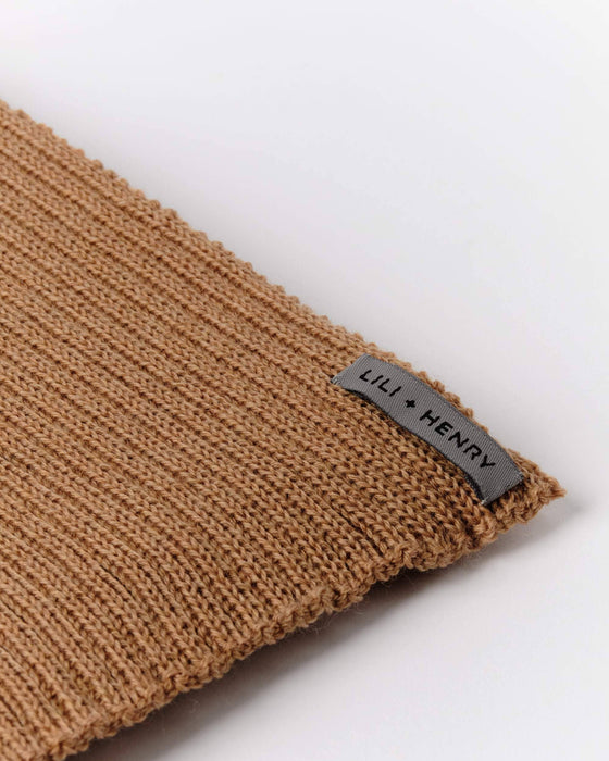 Écharpe 100% laine mérinos, camel