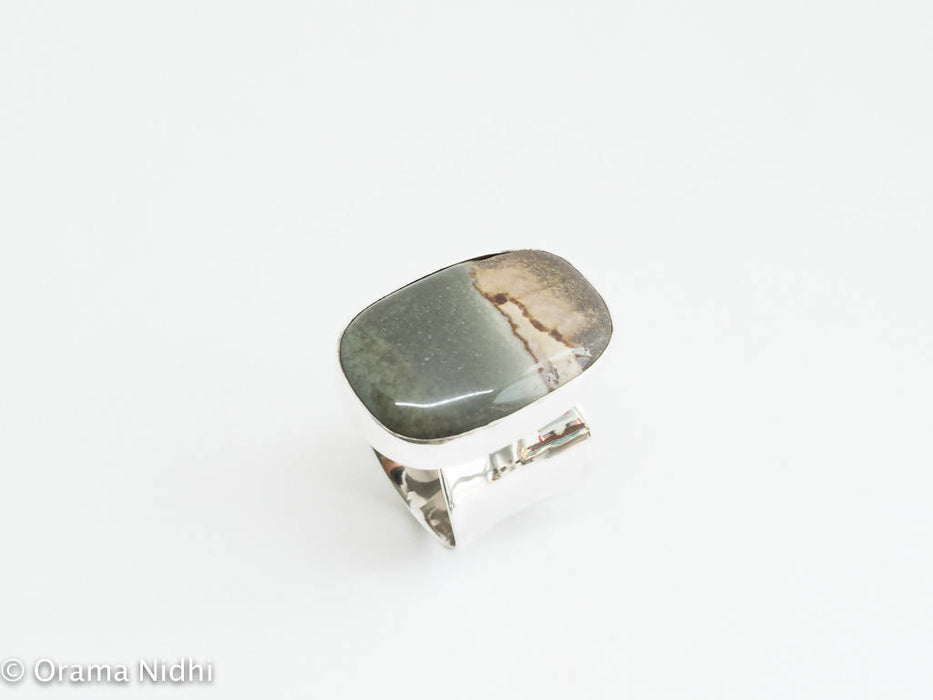 Bague agate et argent