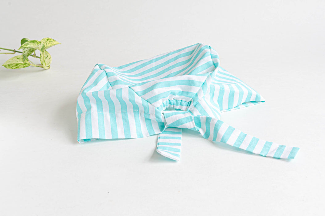 Bonnet chirurgical pour femme | rayures turquoise