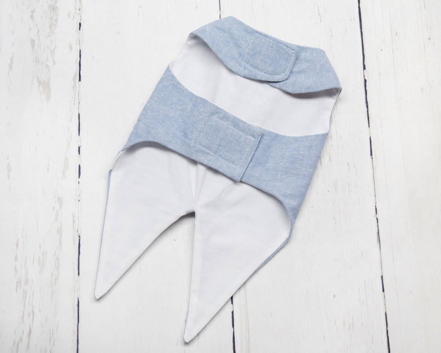 Toxedo bleu poudre et blanc en lin & coton pour chien pour anniversaire, mariage, fête ou autre occasion