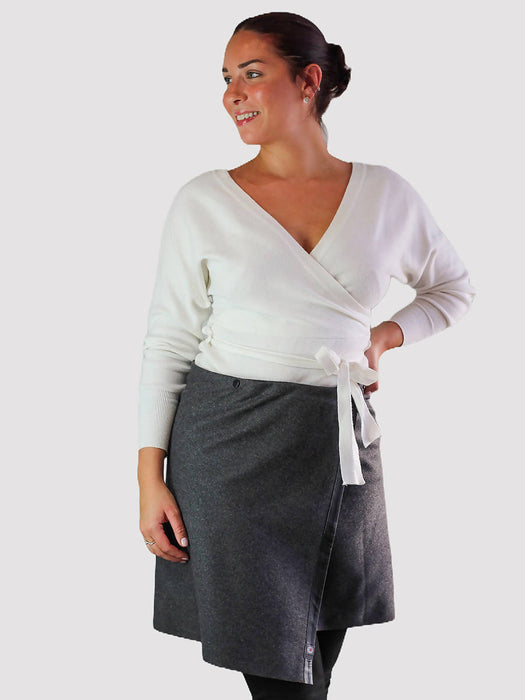 Tukuan la jupe polyvalente aux genoux taille unique grise