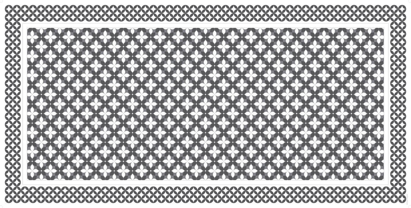 Tapis de vinyle - petite fleur grey - vinyl carpets