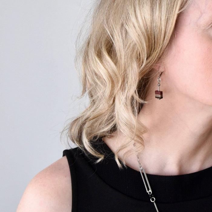 Boucles d'oreilles carré d'amarante