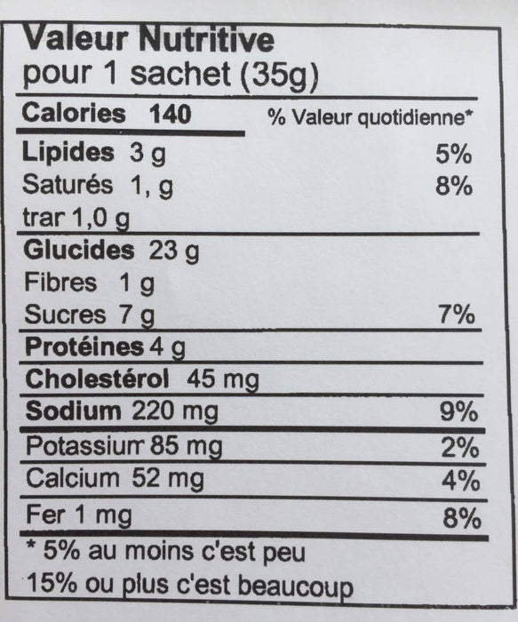 Mélange crêpes érable épaisses - caisse vrac (55 sachets x35g) : 1 sachet = 1 crêpe