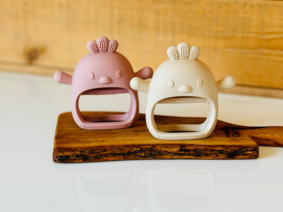 Jouet de dentition petit poulet - rosé