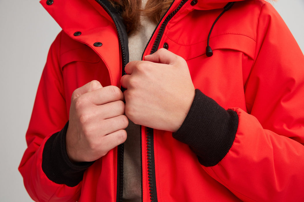Manteau avec poignet en micropolar. Confortable et chaud pour les hivers québécois
