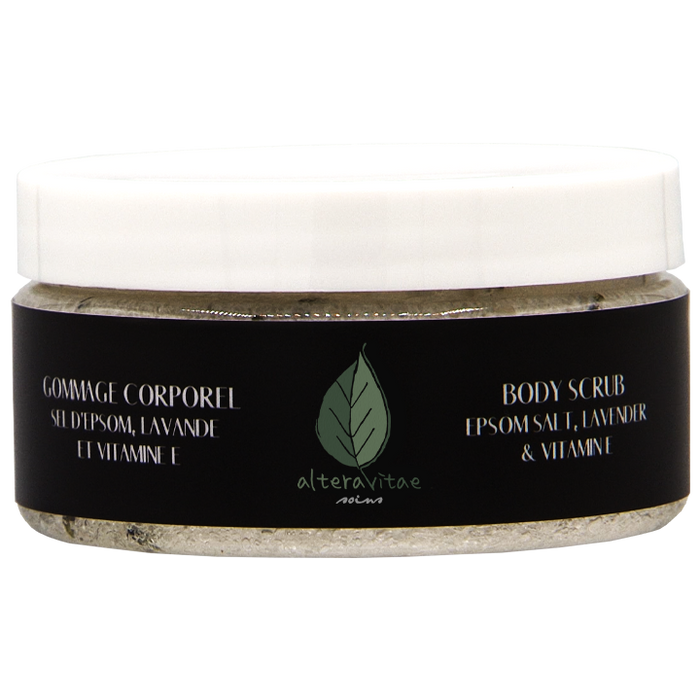 Gommage corporel - sel d'epsom, lavande et vitamine e