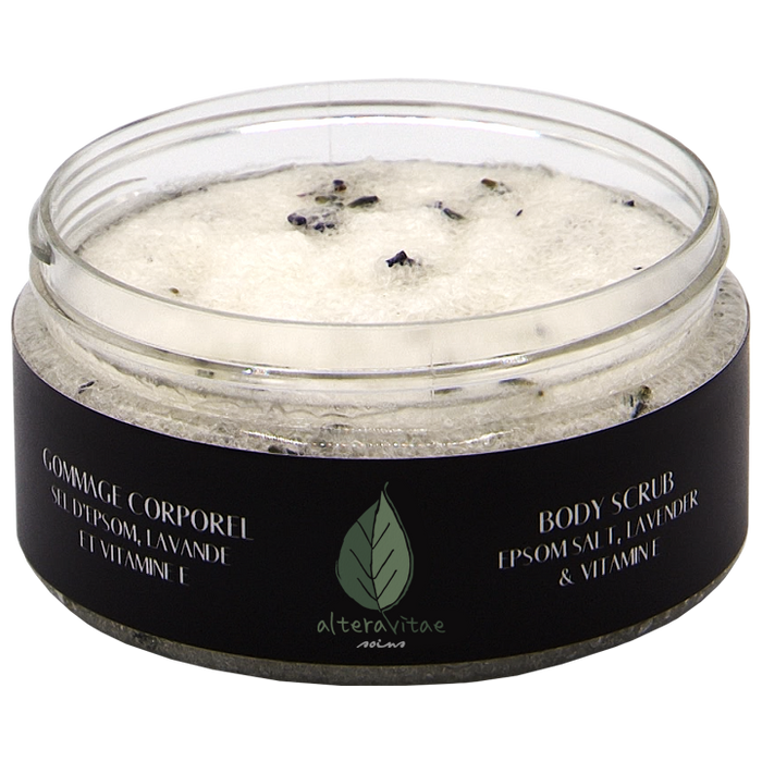 Gommage corporel - sel d'epsom, lavande et vitamine e