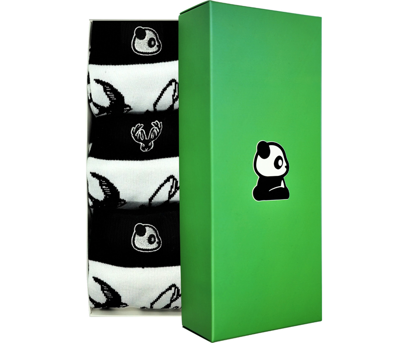 Boîte de bas à motifs whitetail skateboards x babou style en fibres de bambou (3 paires) - édition limitée