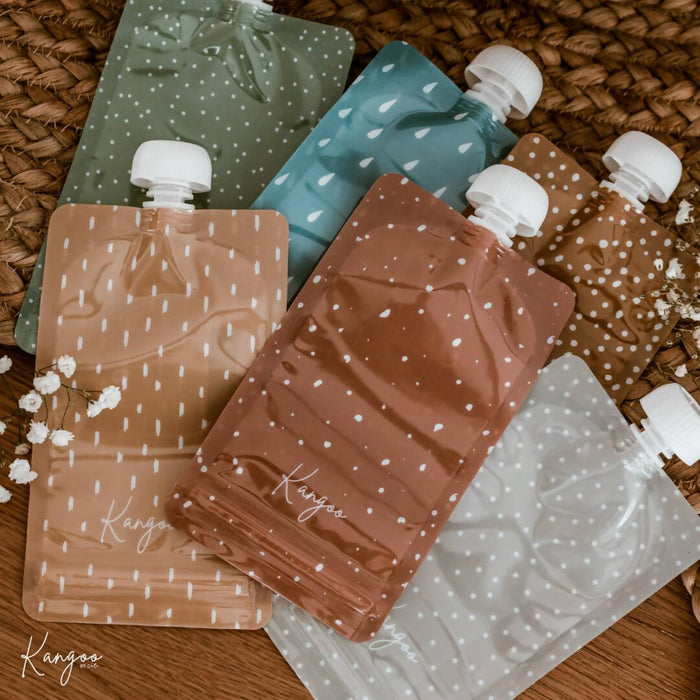 Pochettes alimentaires réutilisables avec bouchons neutral (ensemble de 6)