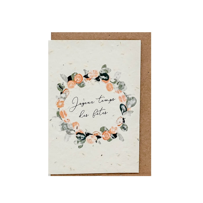 Carte ensemencée - joyeux temps des fêtes