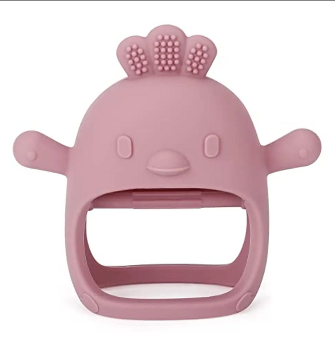 Jouet de dentition petit poulet - rosé
