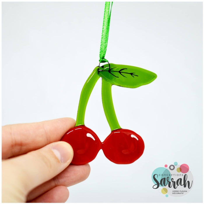 Décoration de Noël cerise rouge pour accrocher dans l'arbre