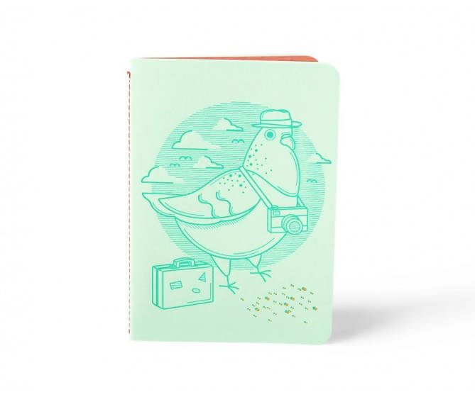 Carnet de notes pigeon voyageur turquoise