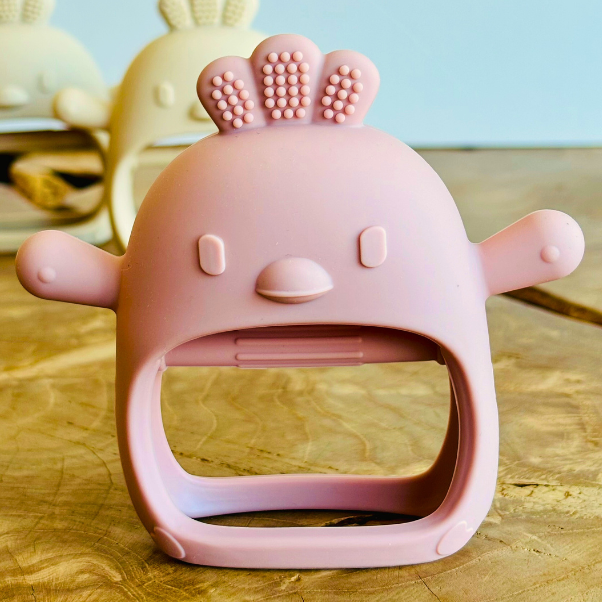 Jouet de dentition petit poulet - rosé