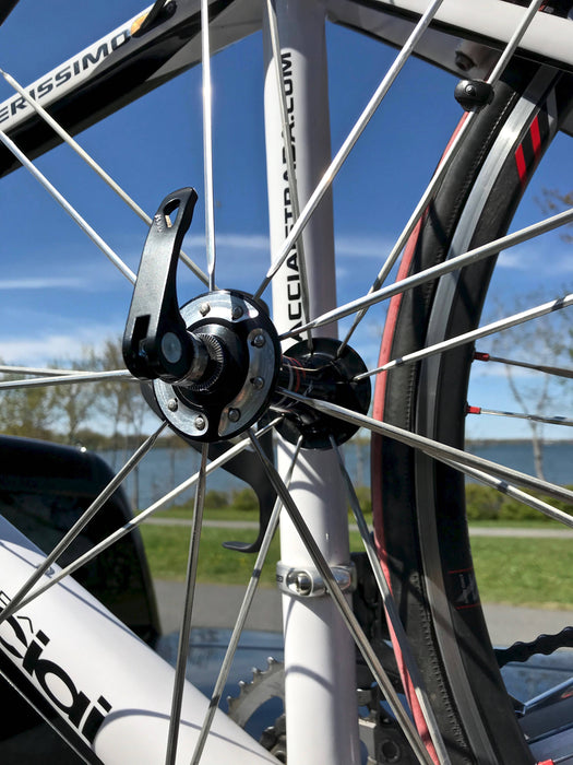 Convertisseur d'axe de roue "thru axle" 100mm x 12 mm en "quick release", pour c1 c2