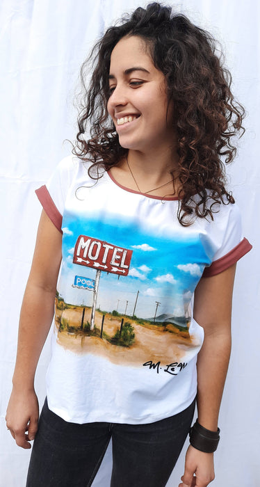 T-shirt pour femme motel avec piscine