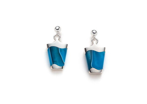 Boucles d'oreilles suspendue turquoise en argent cadeau gift turquoise blue dangling silver earrings
